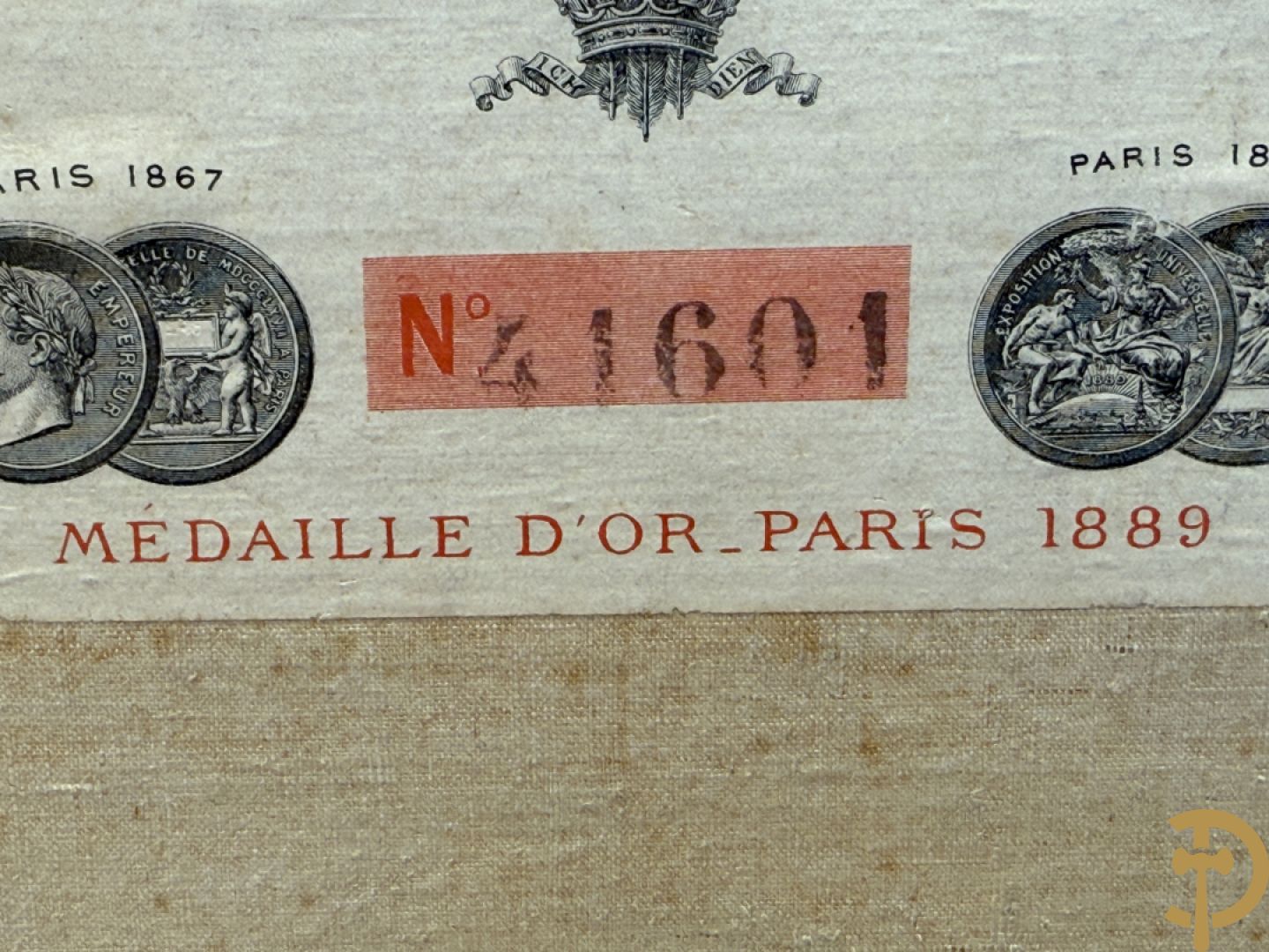 Antieke reiskoffer Louis Vuitton met houten latten, genummerd N41601, met bijhorende sleutel