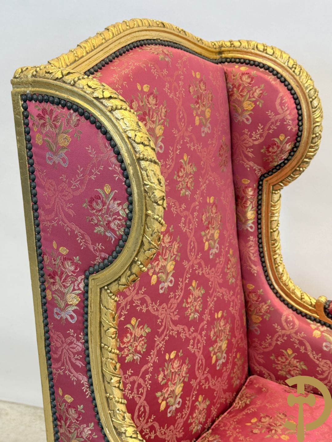 Vergulde Louis XVI armzetel met oren en bloemenstof, 19e