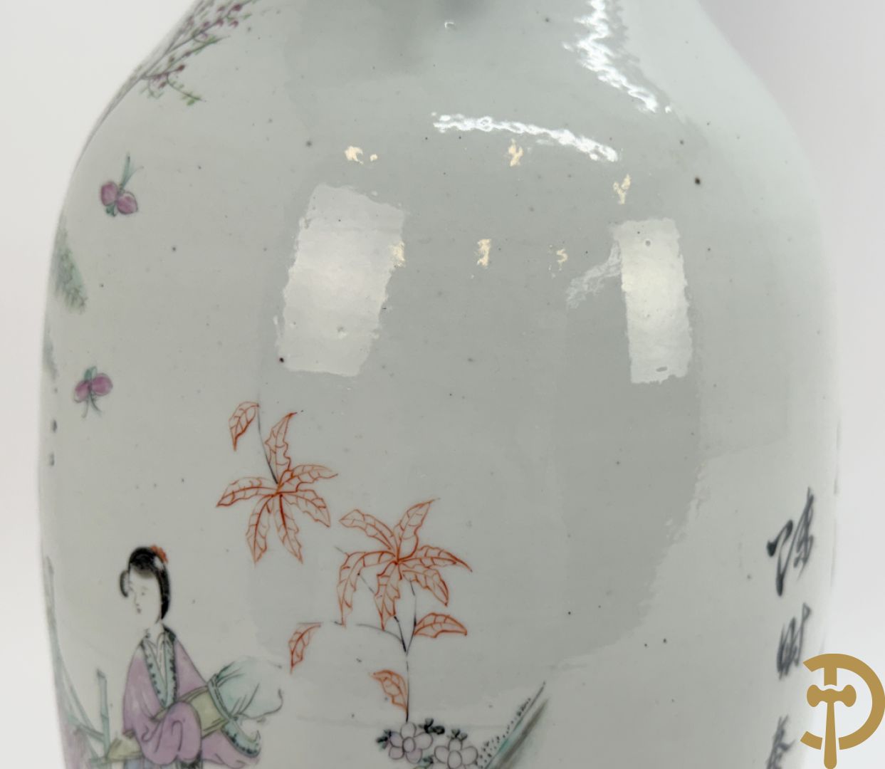 Chinese porseleinen vaas met decor van geisha