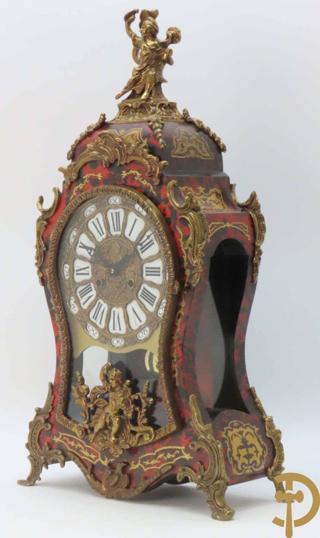 Italiaanse kartelklok met Boulle imitatie en bronsbeslag