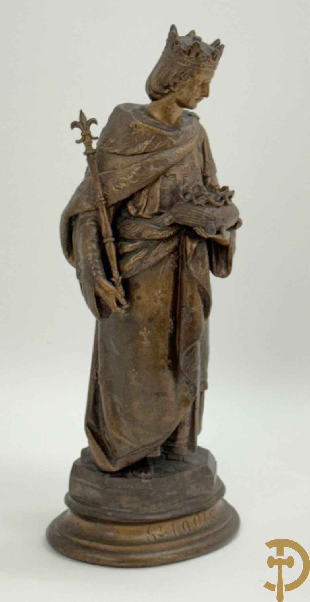 Verguld beeld van Sint-Louis in zamak