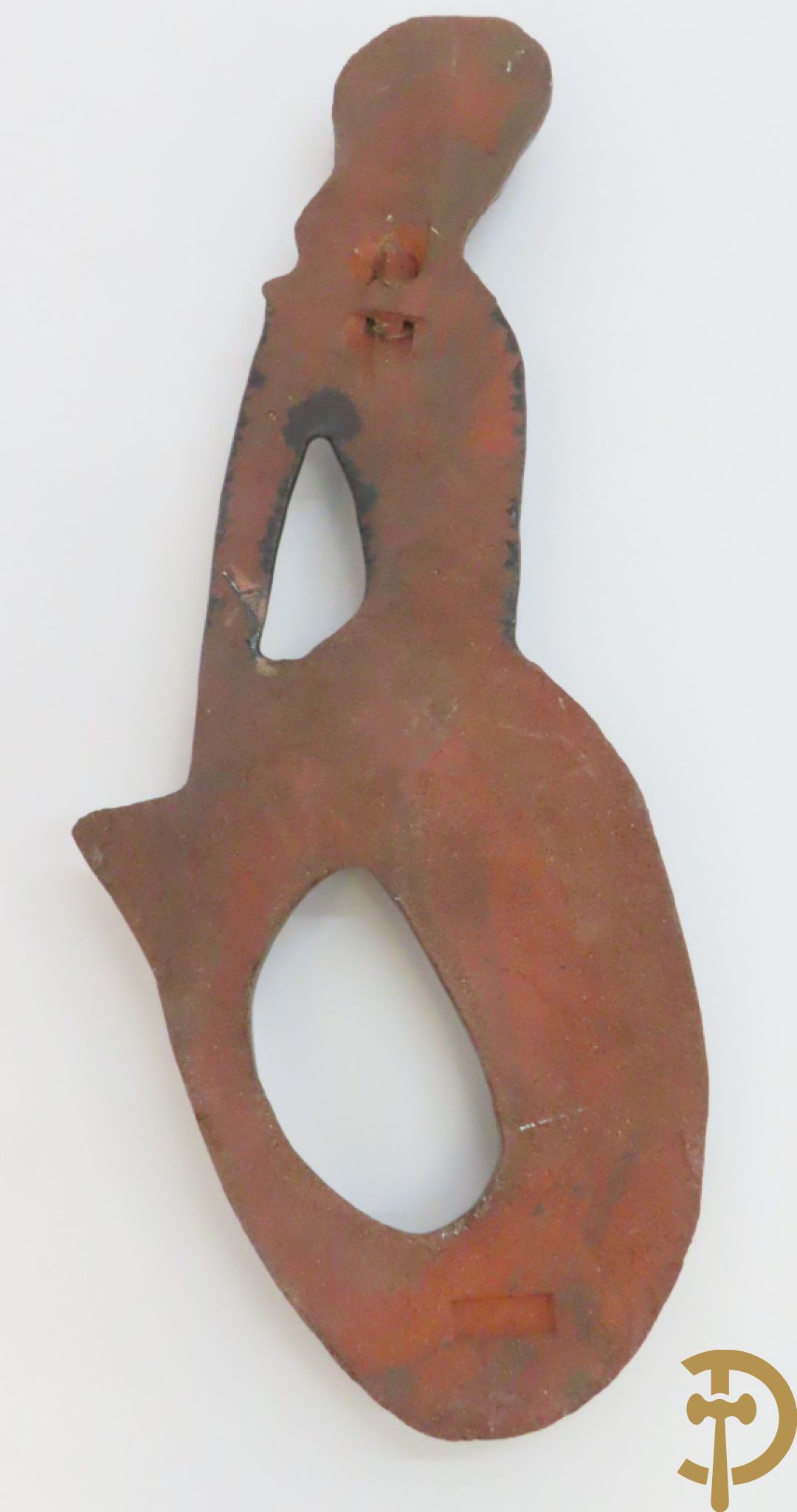 Moderne keramieken kleurrijke vintage coupe, gemerkt Perignem + Keramiek beeld van zeemeermin,  Amfora Vandeweghe