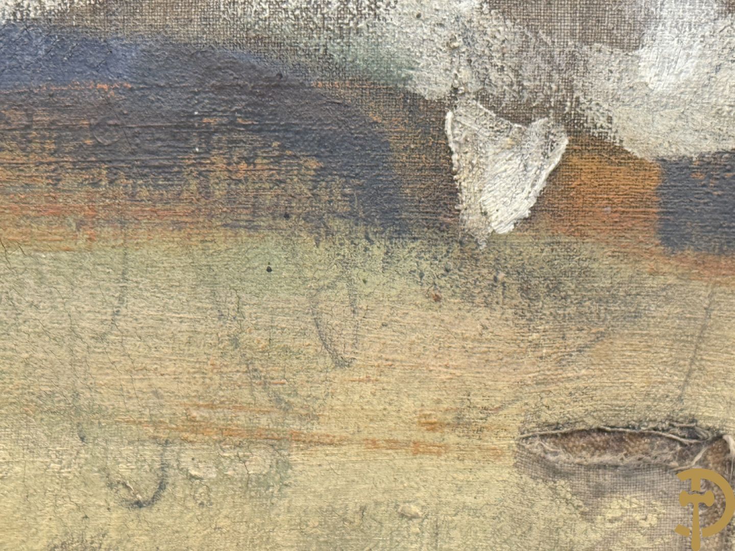 Onleesbaar getekend links onder 