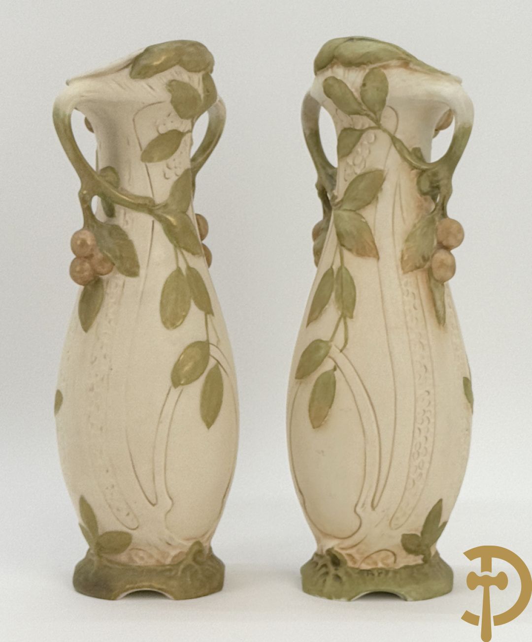 Paar Royal Dux Art Nouveau vazen, nr. 5496