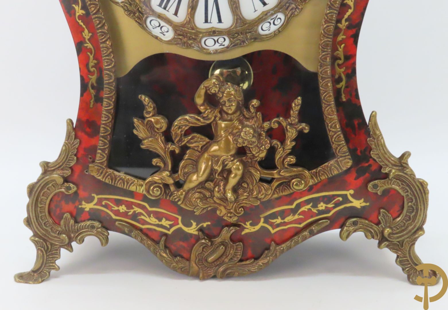 Italiaanse kartelklok met Boulle imitatie en bronsbeslag