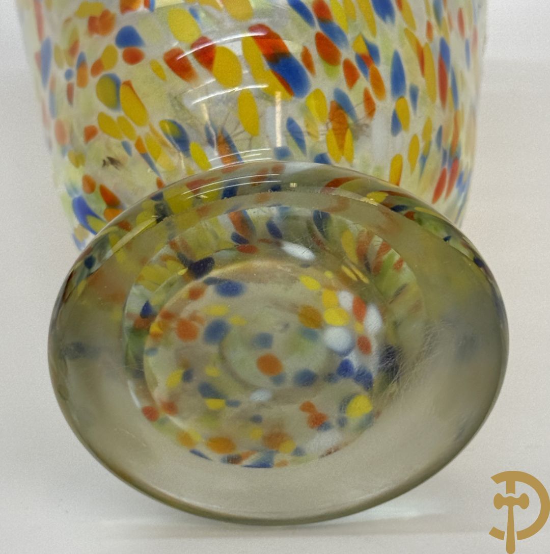 Italiaanse kleurrijke konische murano vaas