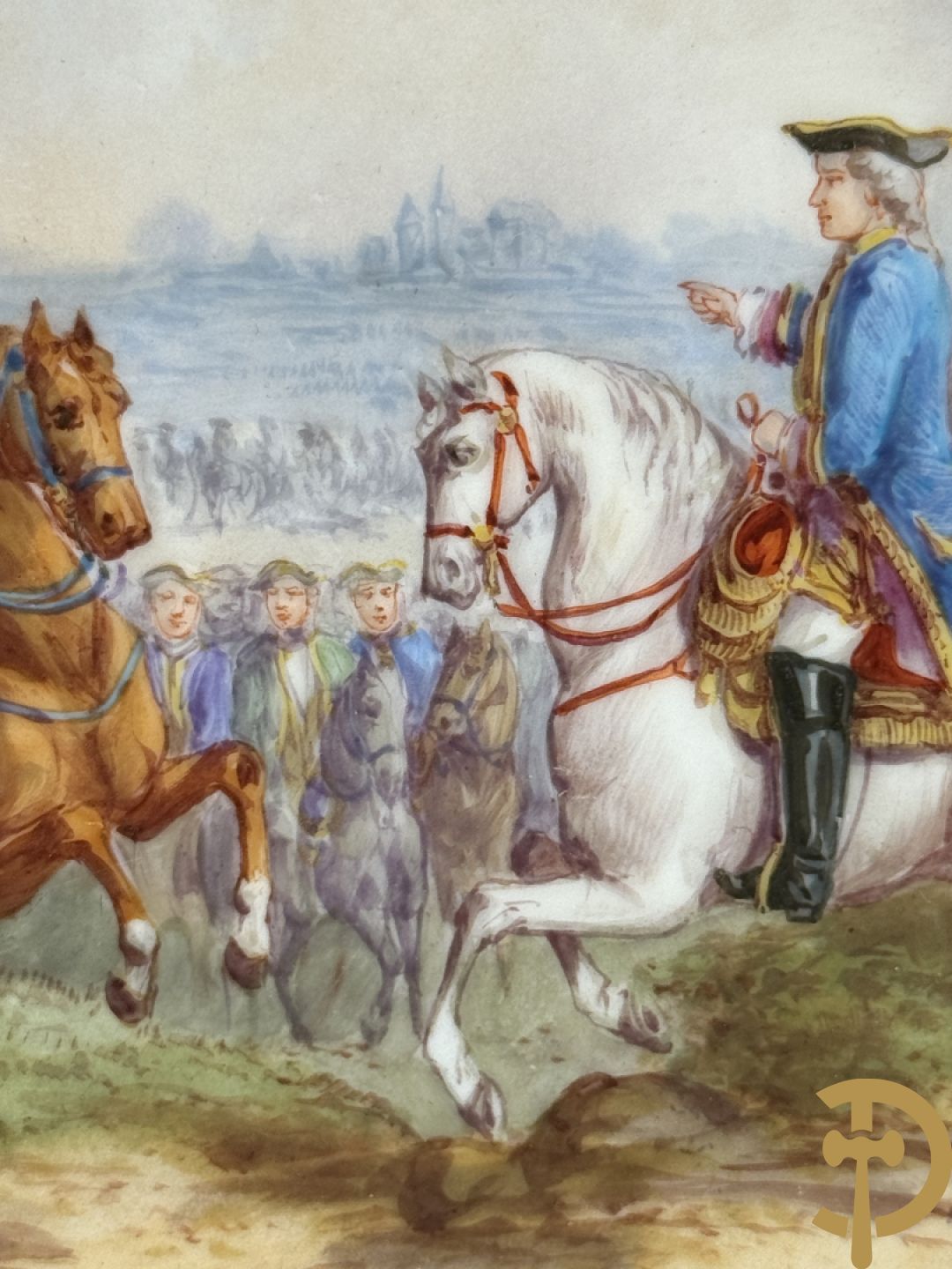 Paar handbeschilderde porseleinen Sèvres borden 