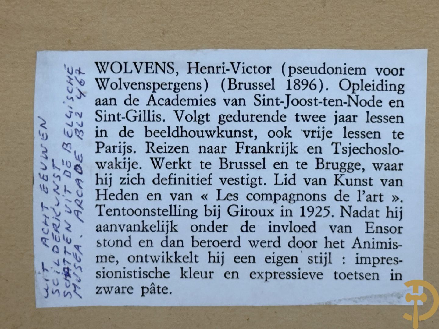 WOLVENS H.V. getekend (Henri-Victor) 