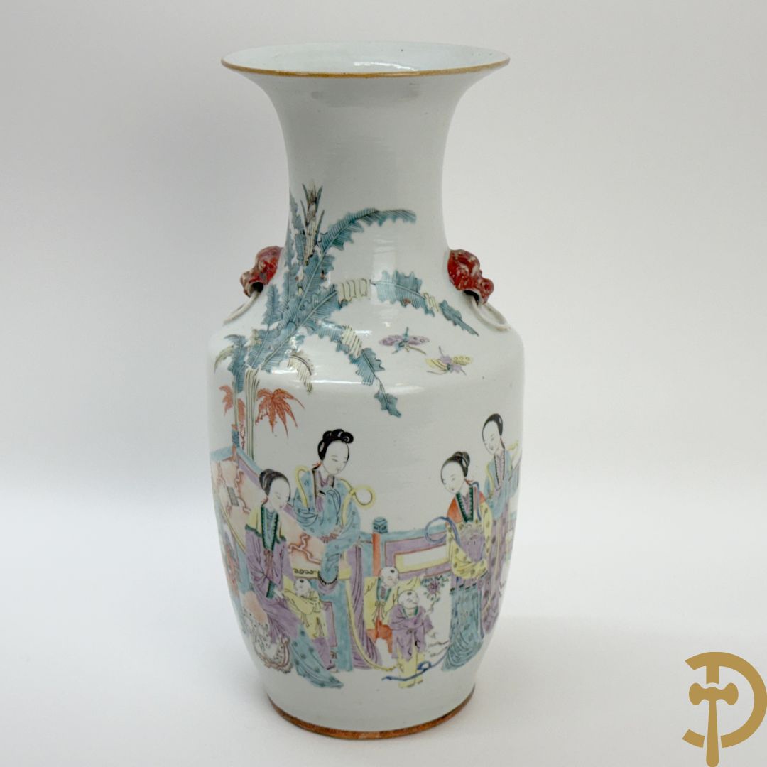 Chinese porseleinen vaas met decor van geisha