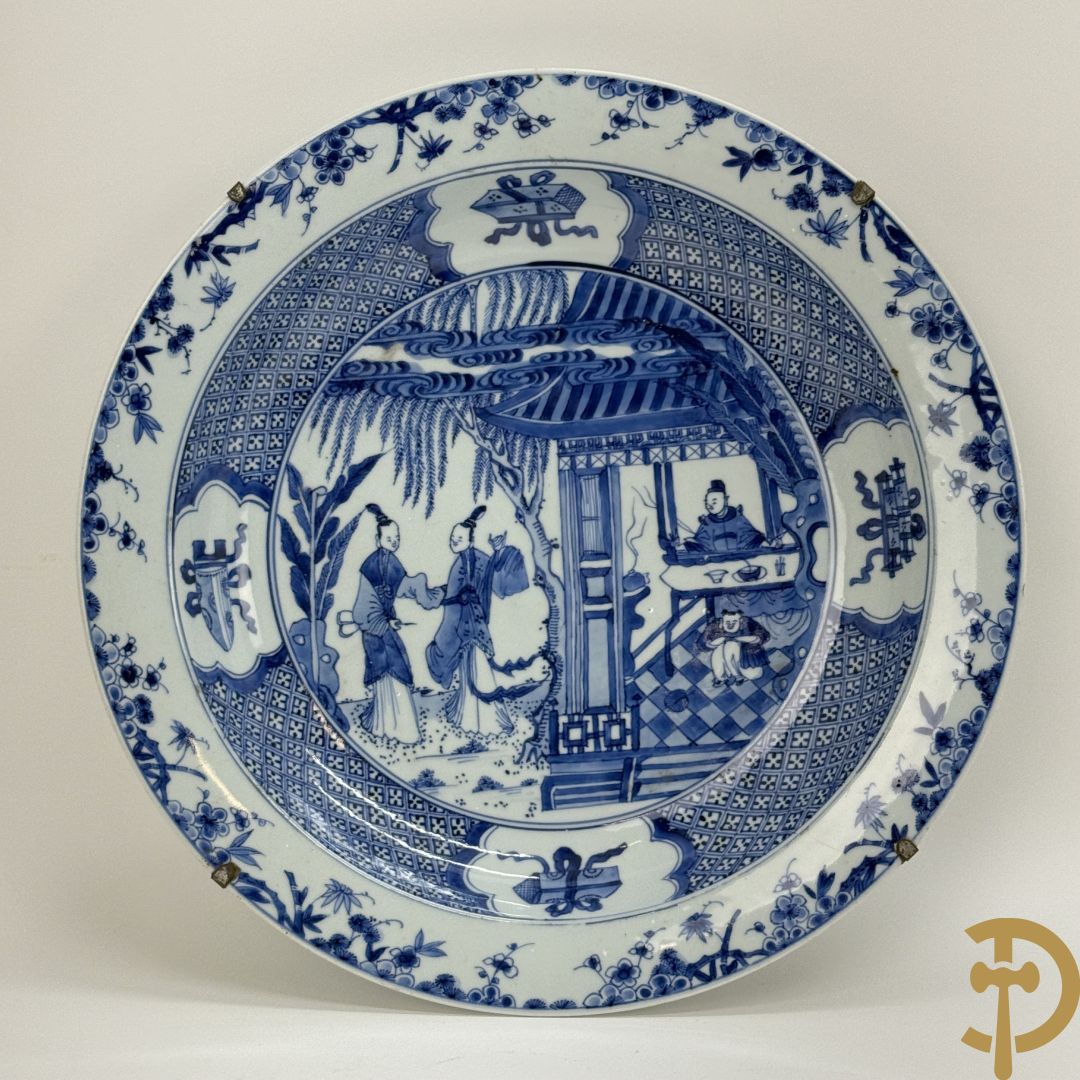 Chinese blauw/wit porseleinen schotel 