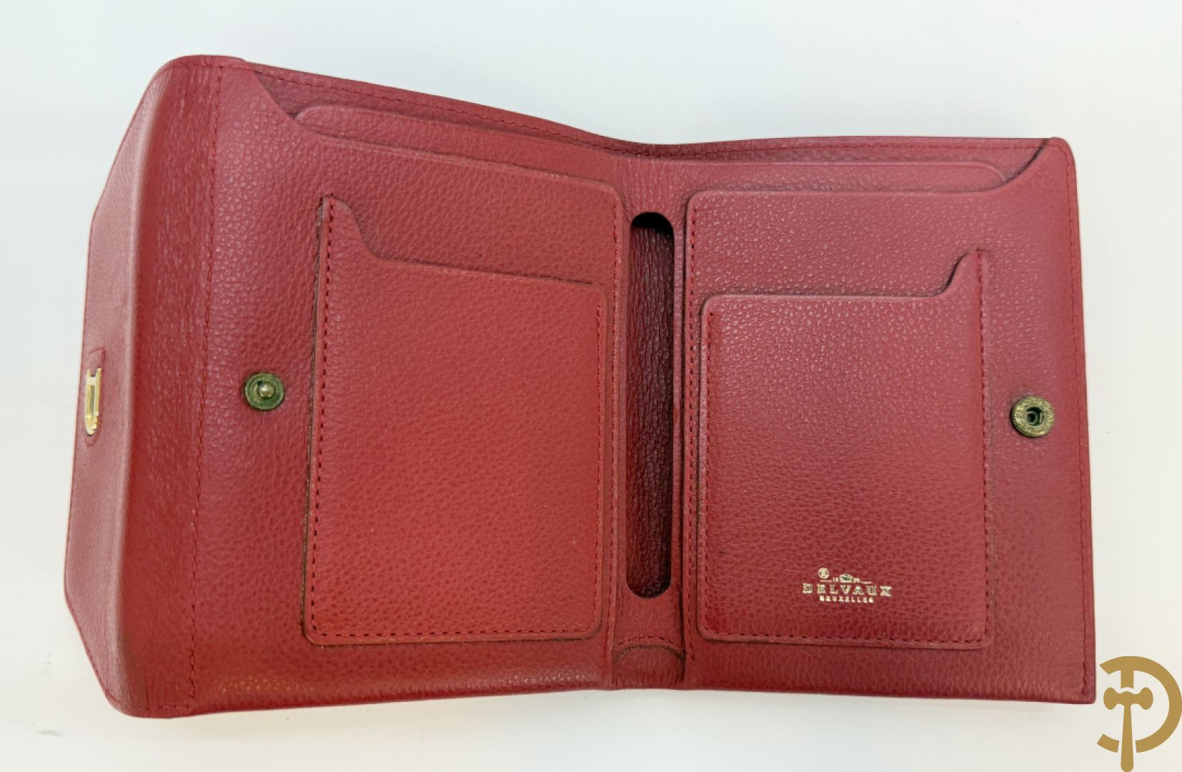 Bordeaux lederen handtas, geldbeugel, kaarthouder en portemonnee, Delvaux, model brillant