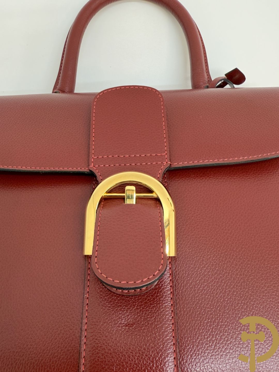 Bordeaux lederen handtas, geldbeugel, kaarthouder en portemonnee, Delvaux, model brillant