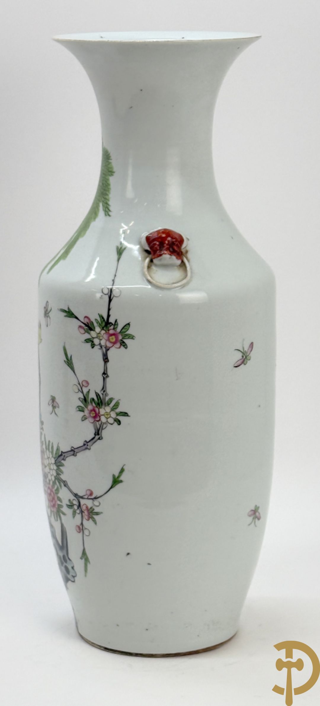 Chinese porseleinen vaas met decor van bloemen en vogels