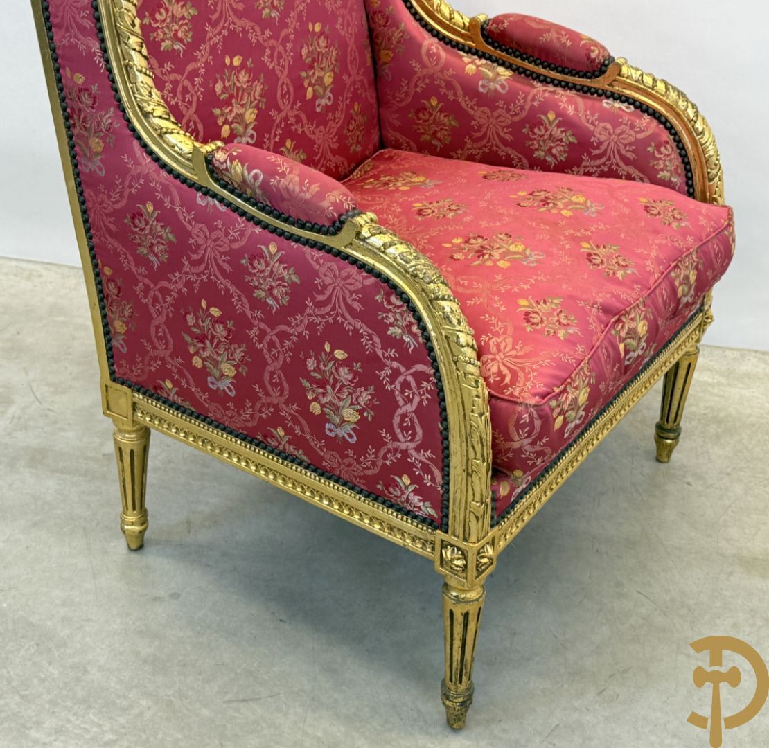 Vergulde Louis XVI armzetel met oren en bloemenstof, 19e