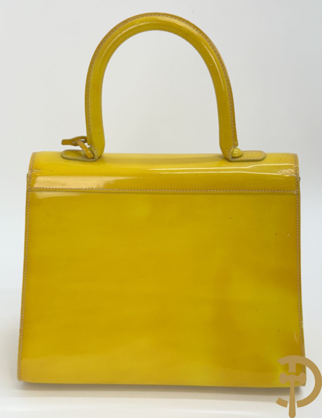Unieke handtas Delvaux in fluo geel, model Brillant, gelimiteerde en genummerde serie 8/10, mode 2001 Landed - ontwerp van Walter Van Beirendonck uit 2001