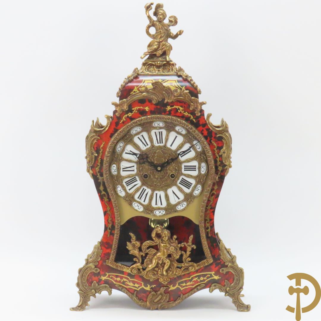 Italiaanse kartelklok met Boulle imitatie en bronsbeslag