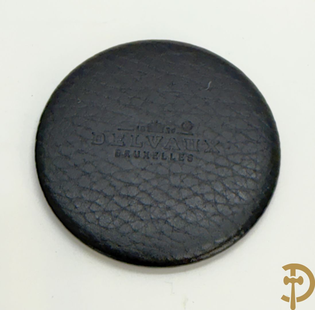 Bruine en zwart lederen handtas Delvaux + boek van Delvaux met documentatie