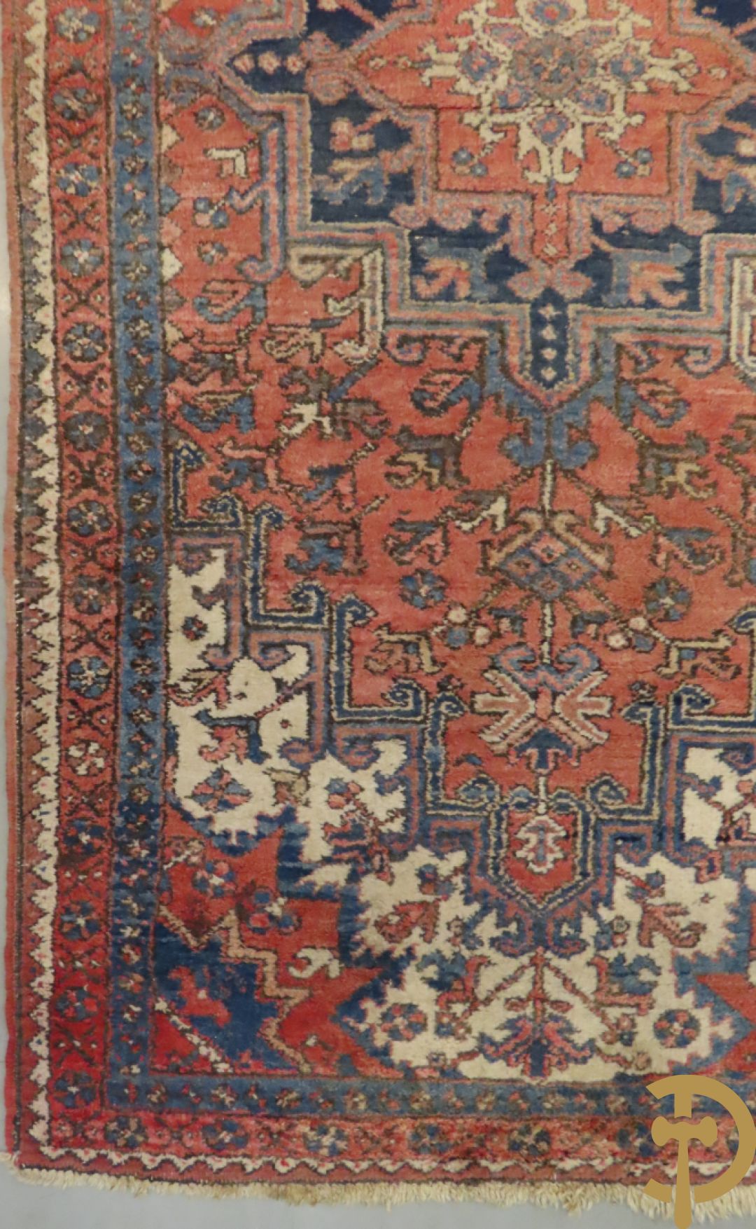 Oosters handgeknoopt tapijt met centraal decor Hamadan