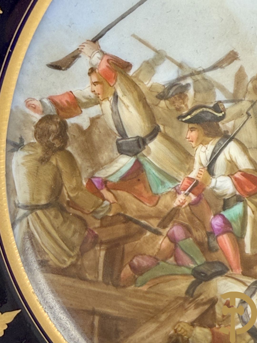 Paar handbeschilderde porseleinen Sèvres borden 