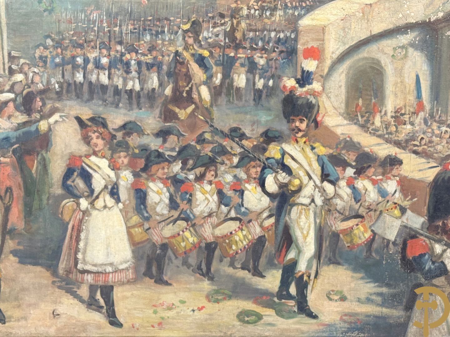 Onleesbaar getekend links onder 