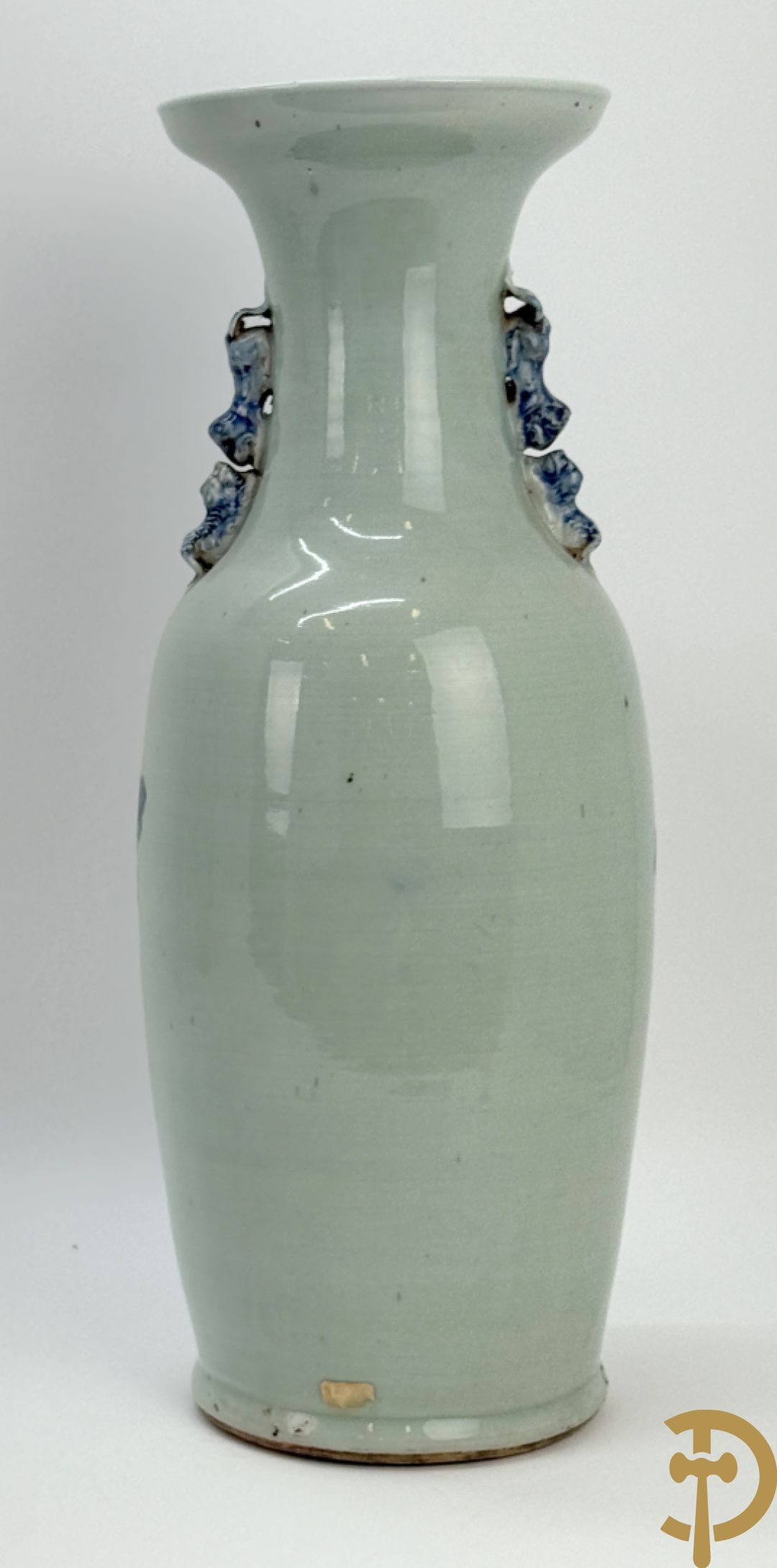 Chinese porseleinen blauw/wit vaas met bloemen en vogeldecor