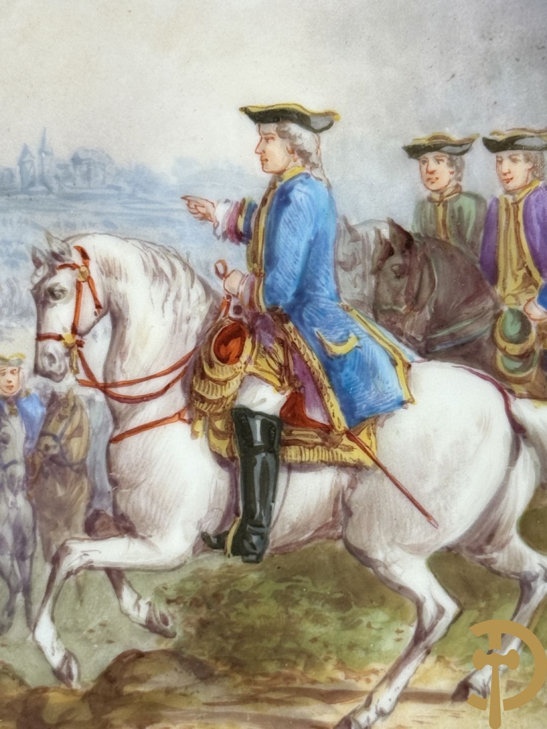 Paar handbeschilderde porseleinen Sèvres borden 