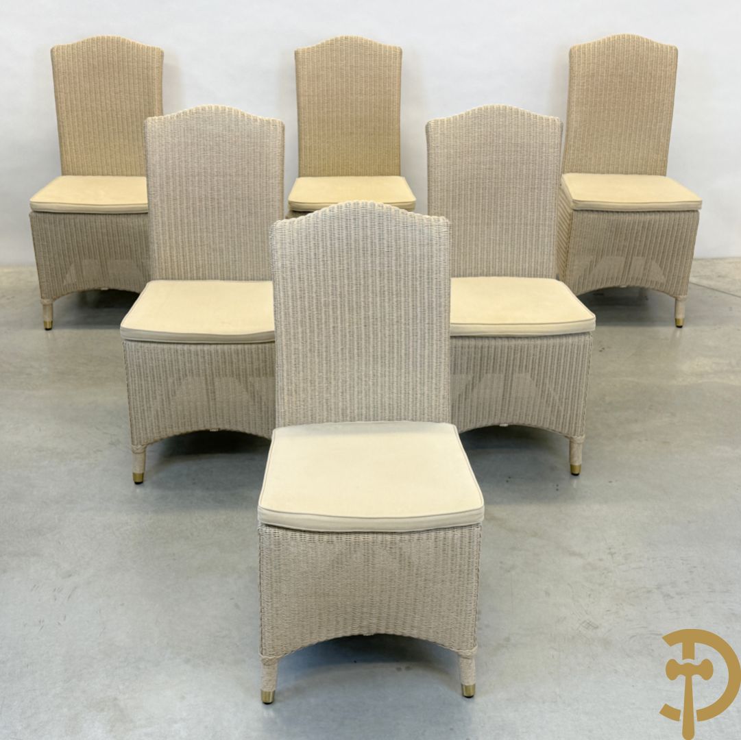 Zes Lloyd Loom stoelen, merk Vincent Sheppard