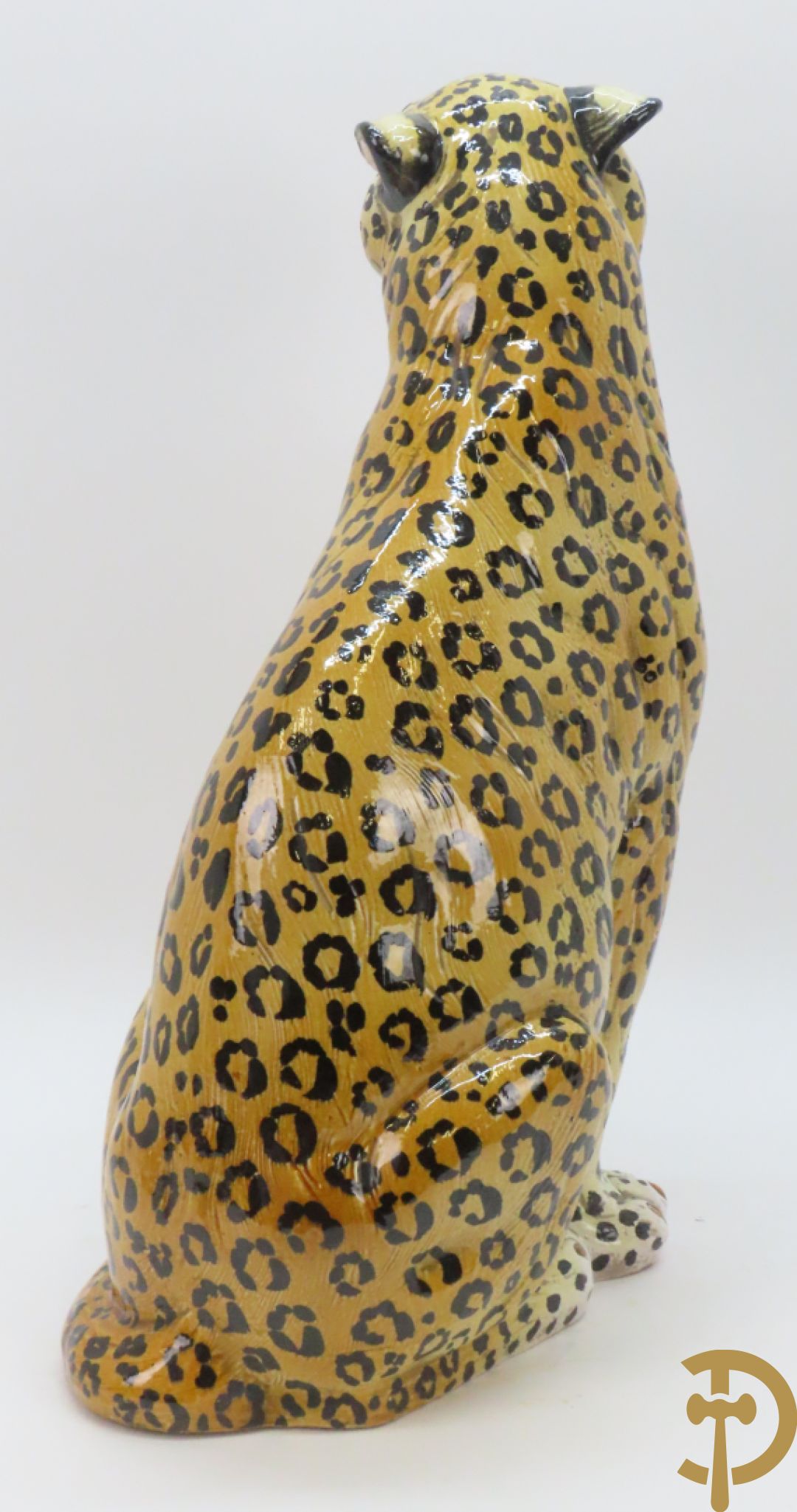 Keramieken luipaard, onderaan gestempeld Made in Italy