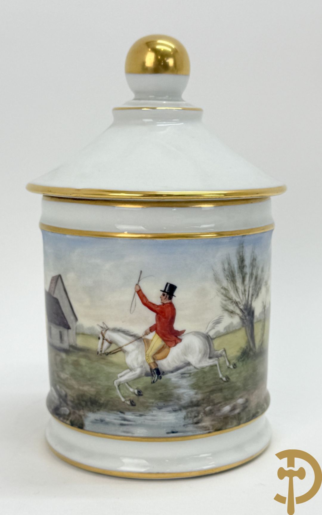 Milieu de table in porselein met bloemendecor + geajoureerde porseleinen Limoges coupe + porseleinen vaasje met cupido