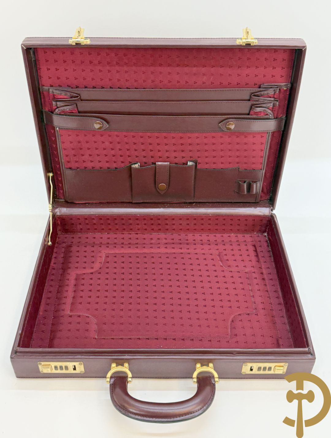 Bordeaux lederen aktentas Cartier