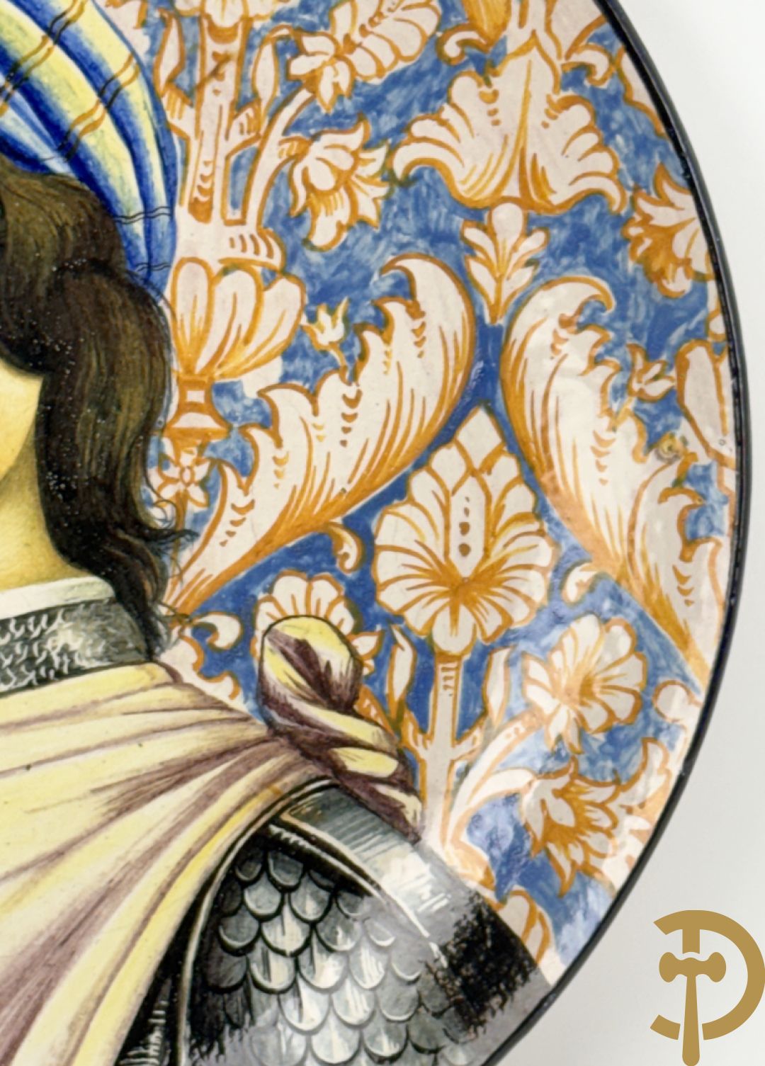 Ronde Italiaanse schotel met portret van Filippi Detto Botticelli