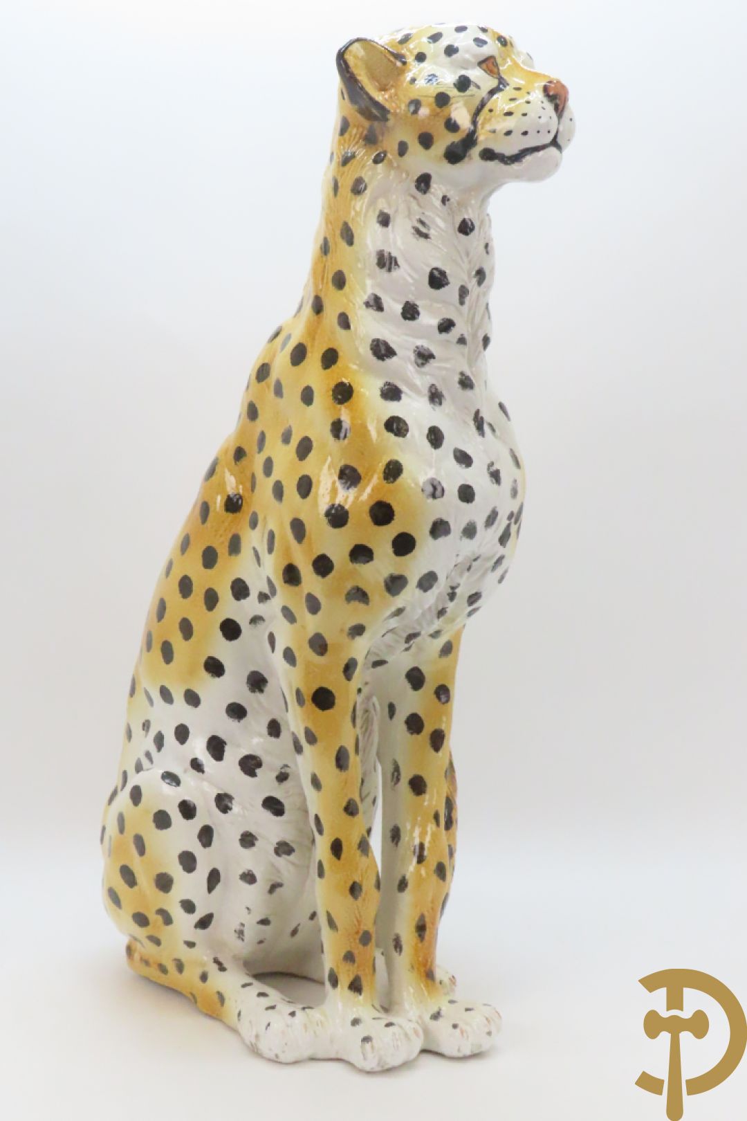 Italiaans keramieken luipaard, gestempeld onderaan Made in Italy