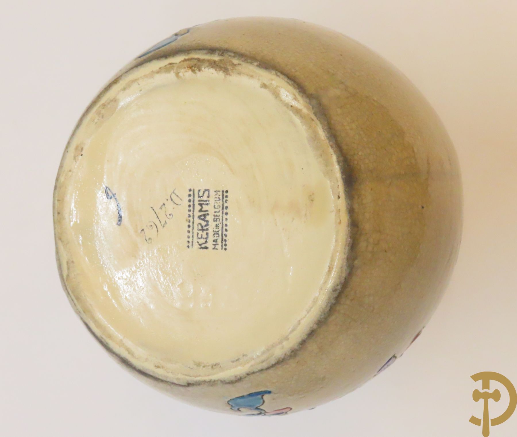 Boch Keramis vaas met bloemen, decor 2765 + Boch Keramis vaas, decor 2542