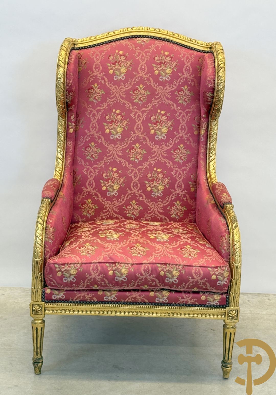 Vergulde Louis XVI armzetel met oren en bloemenstof, 19e
