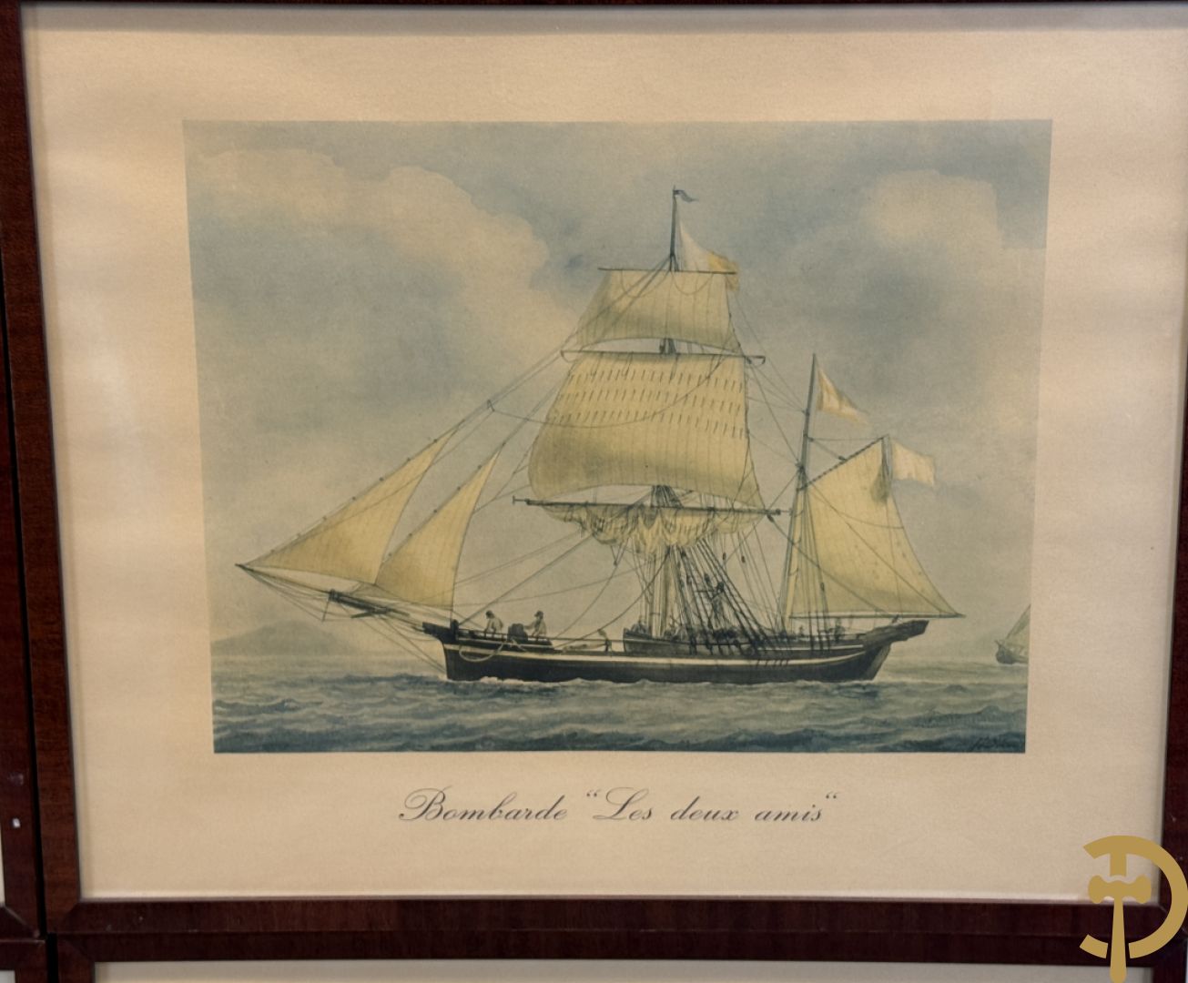 Negen decoratieve platen van jachten en zeilboten