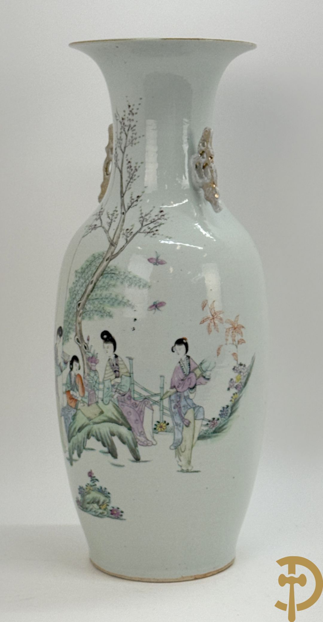 Chinese porseleinen vaas met decor van geisha