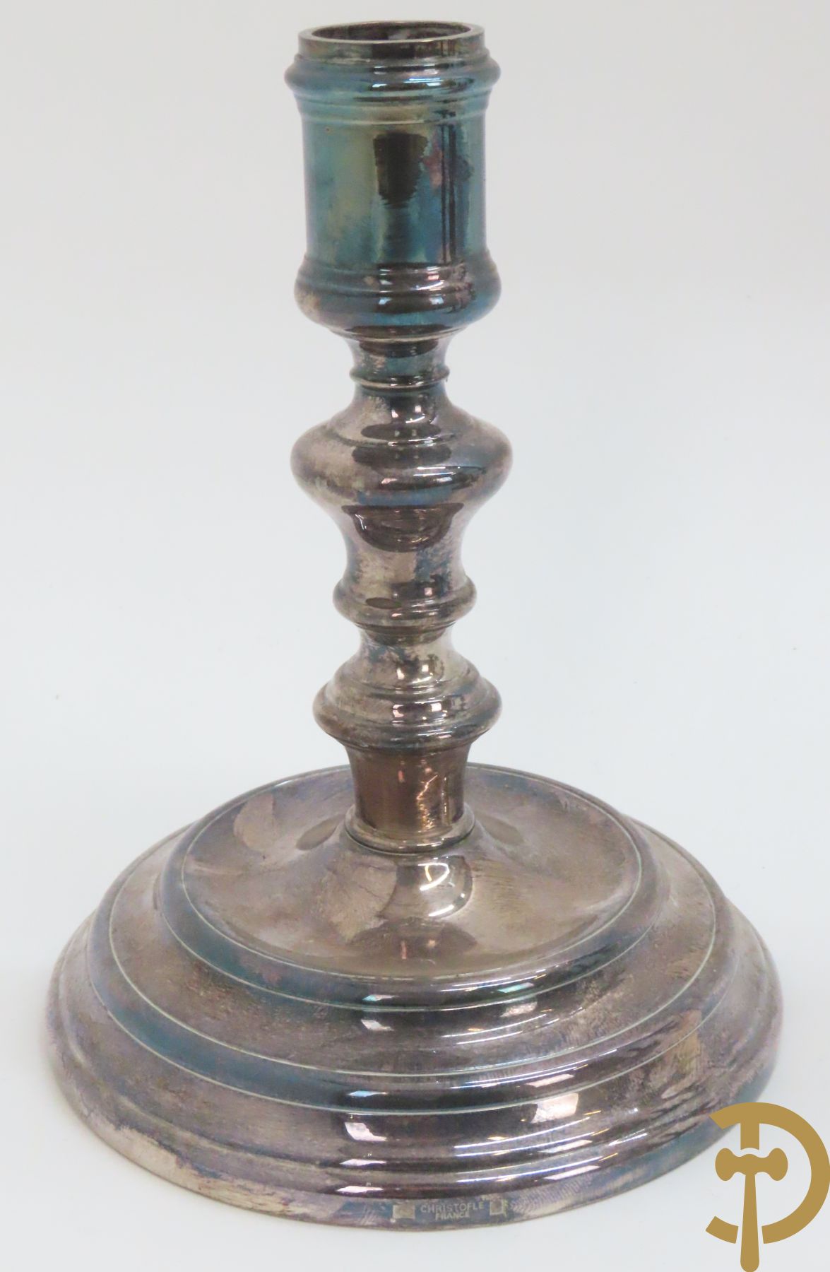 Zes paar verzilverde kandelaars