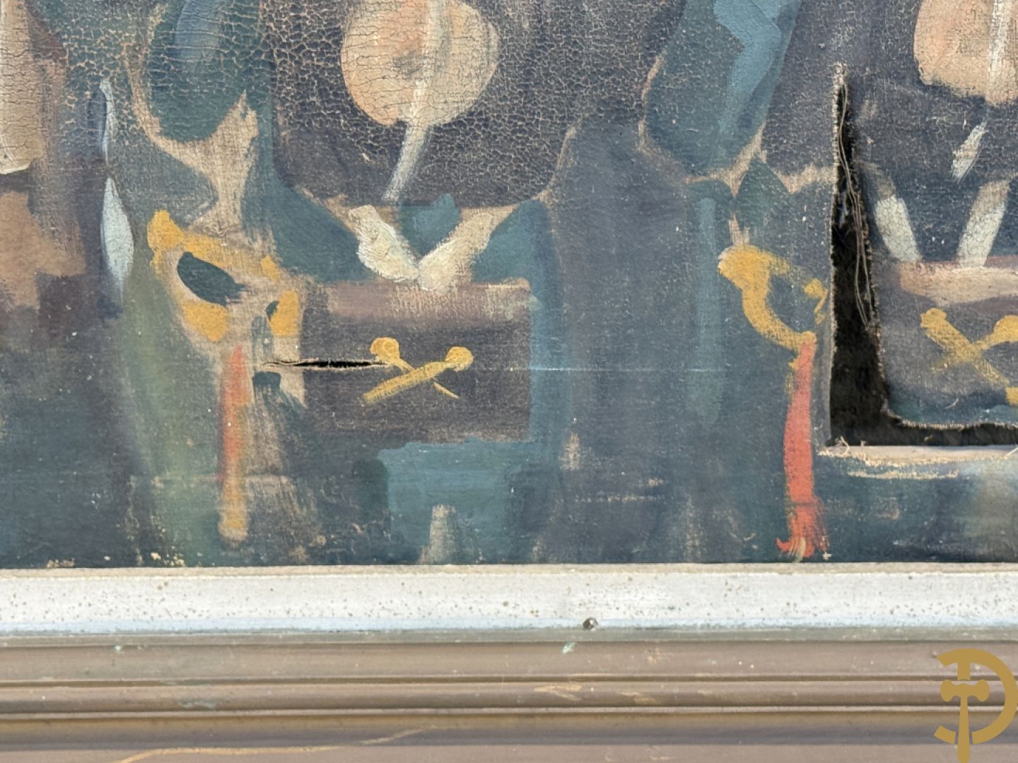 Onleesbaar getekend links onder 