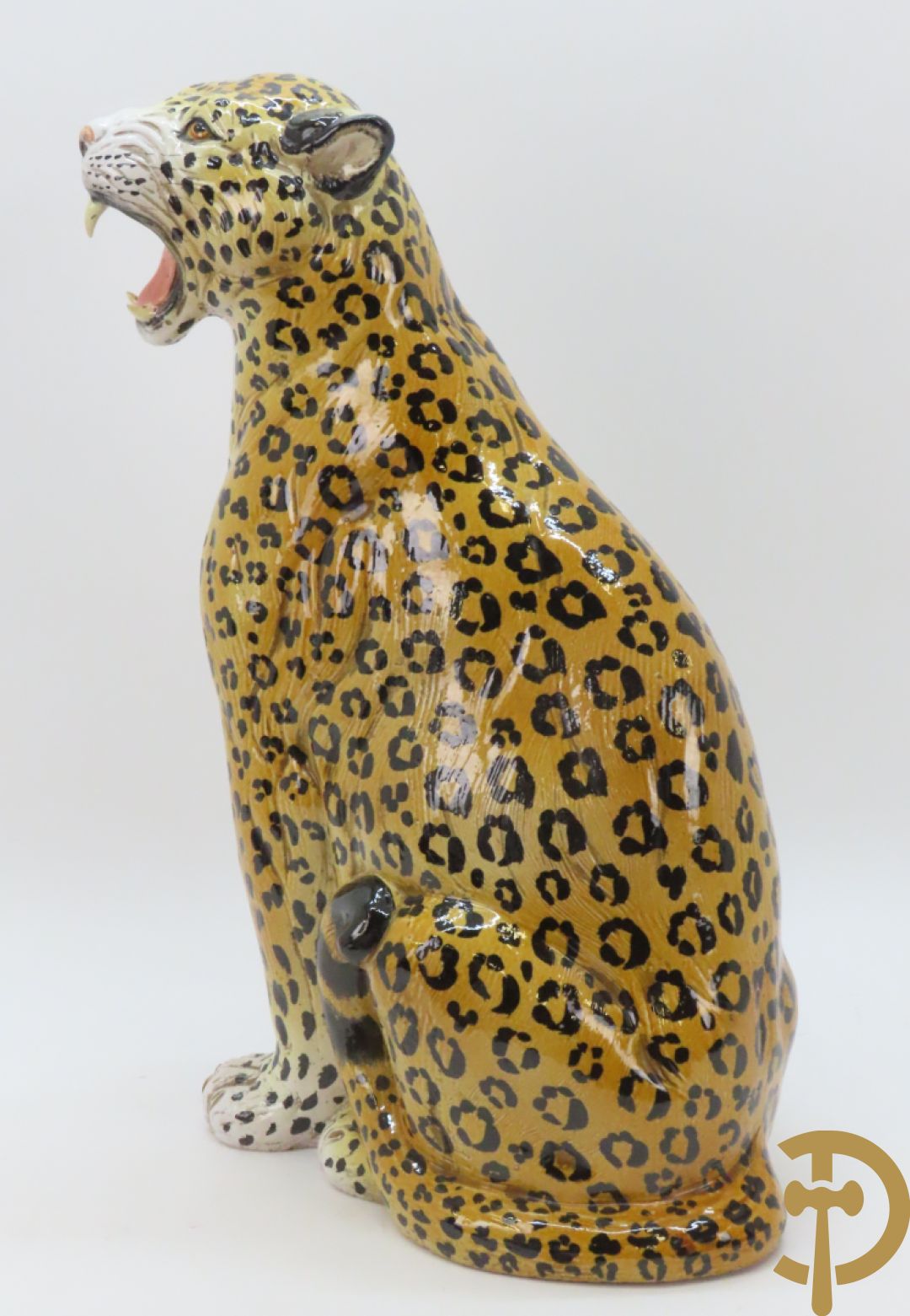 Keramieken luipaard, onderaan gestempeld Made in Italy