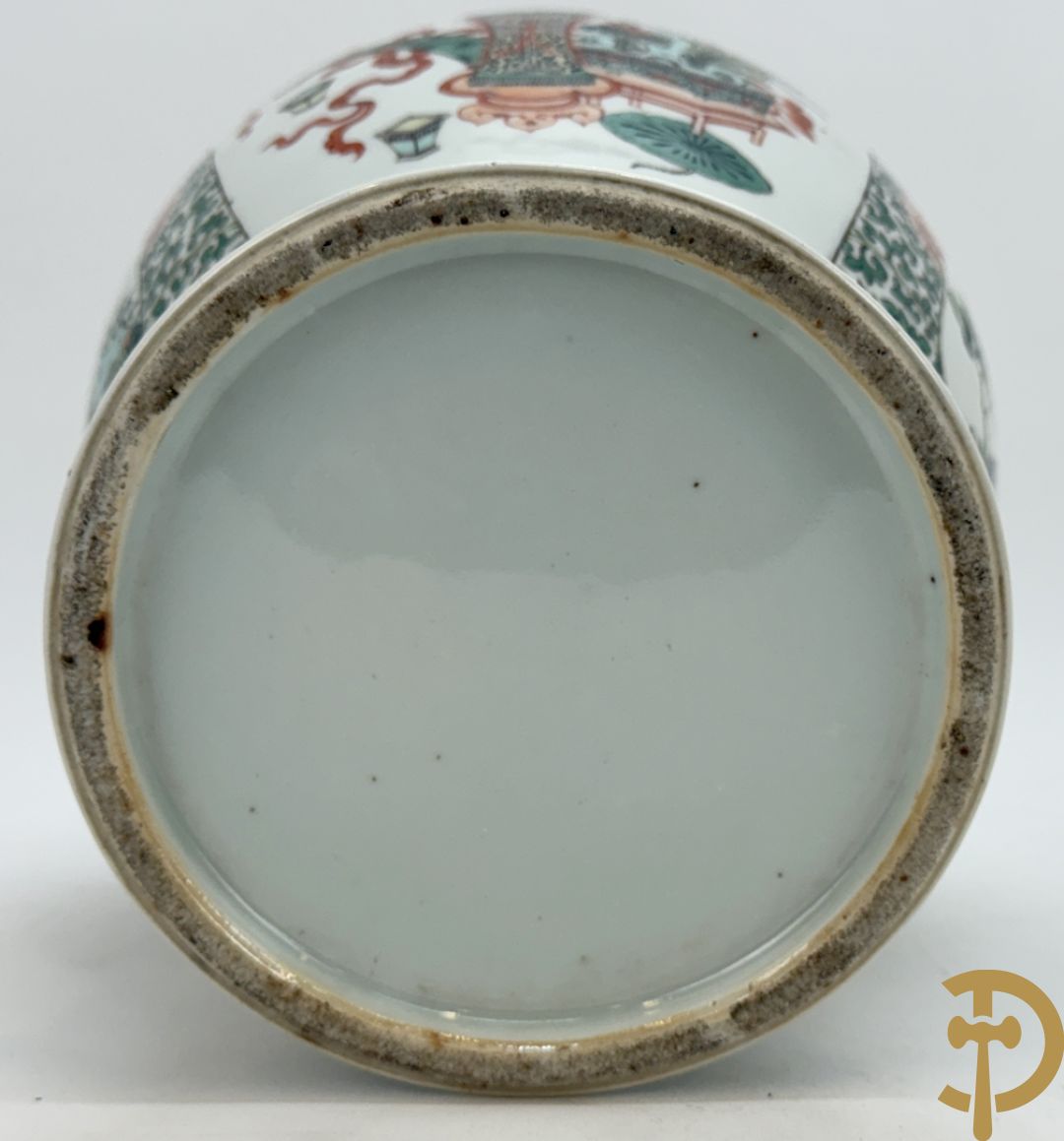 Chinese porseleinen dekselpotiche met bloemendecor