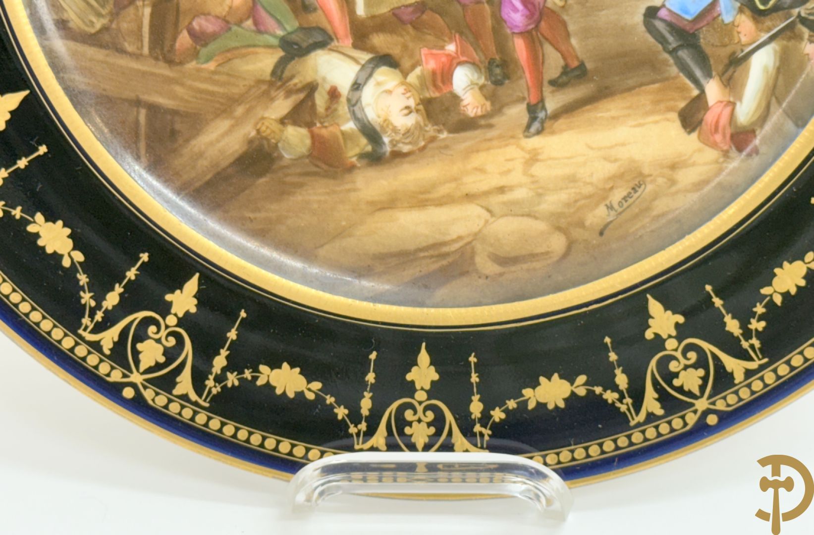 Paar handbeschilderde porseleinen Sèvres borden 