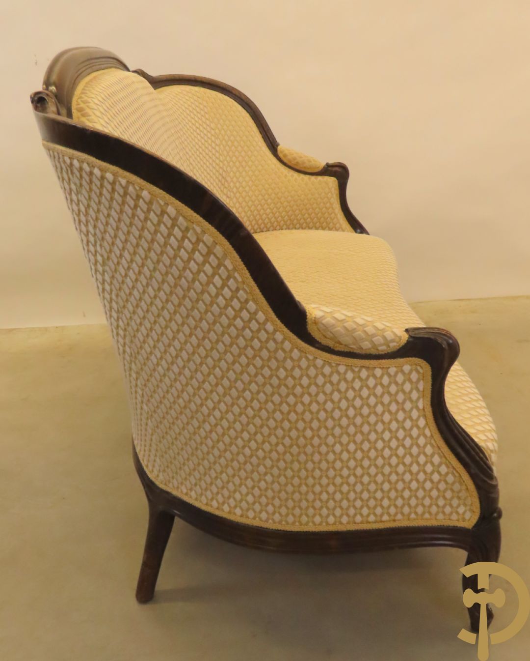 Louis Philippe salonensemble bestaande uit canapé, 2 armzetels en 2 stoelen