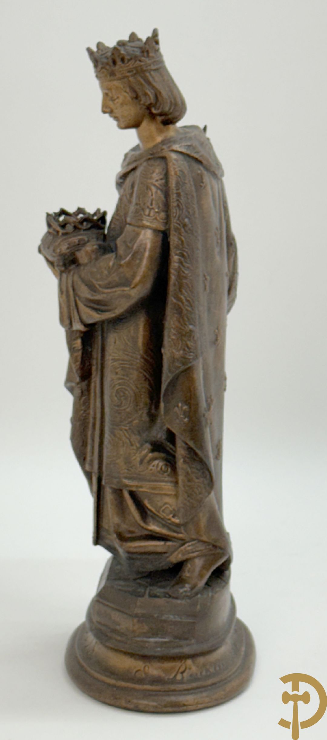 Verguld beeld van Sint-Louis in zamak