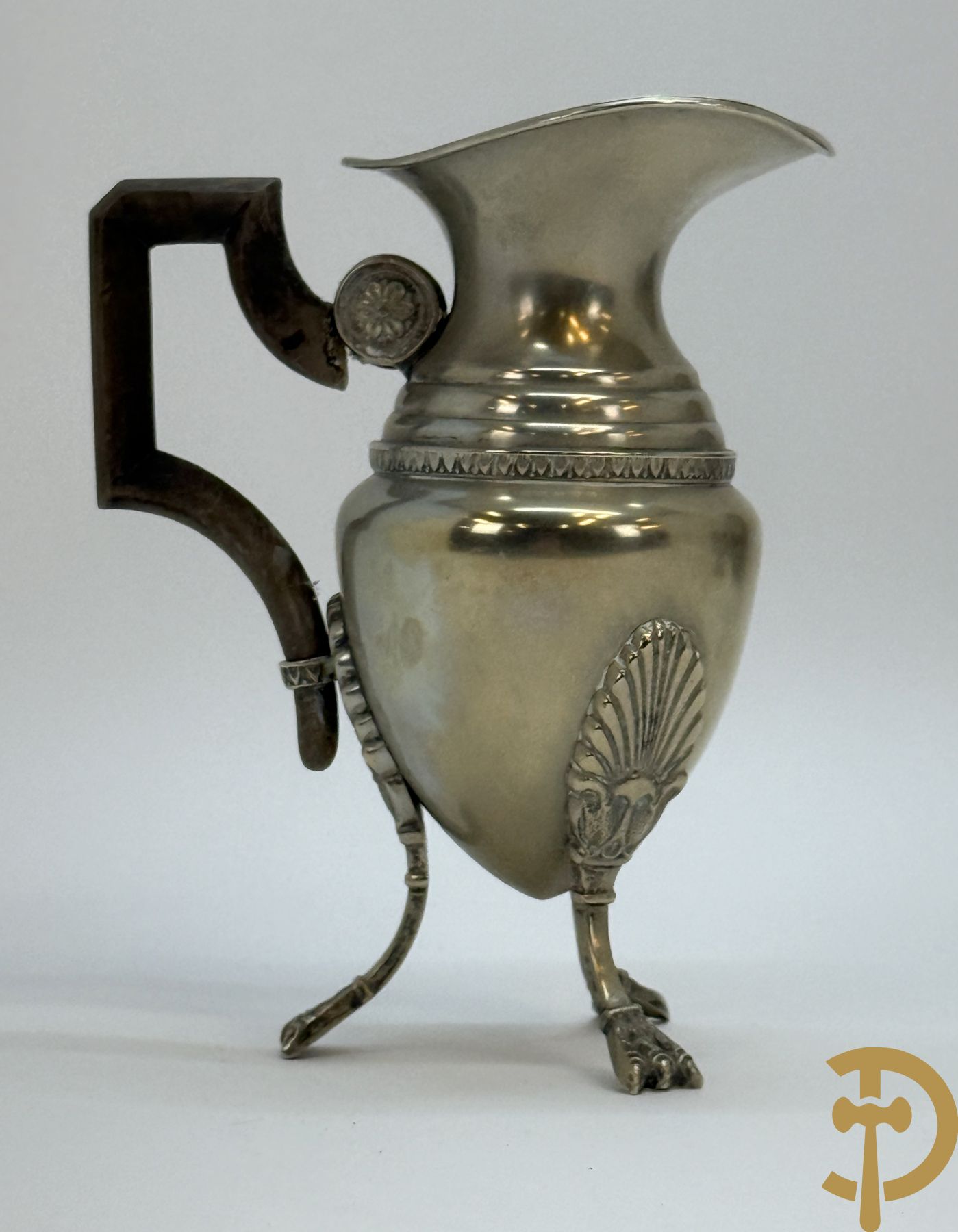 Verzilverd koffie en theestel op plateau, Metal Blanc getekend