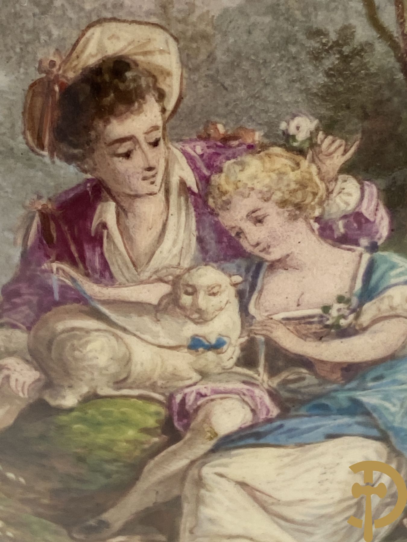 Paar kobaltblauwe porseleinen vazen met dubbel motief als lampadaire