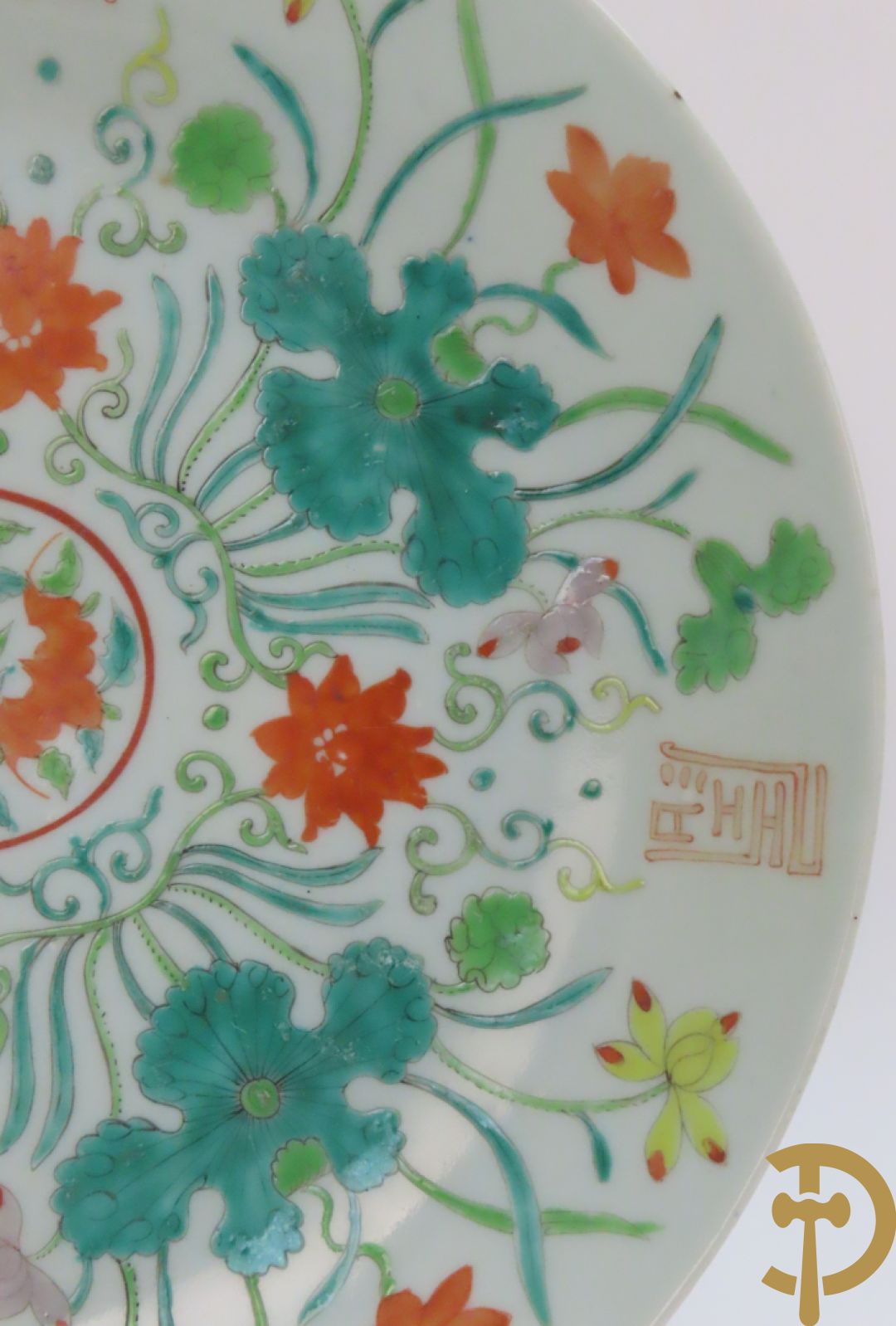 Lot Chinese porseleinen bordjes w.o. Famille rose en Kanton