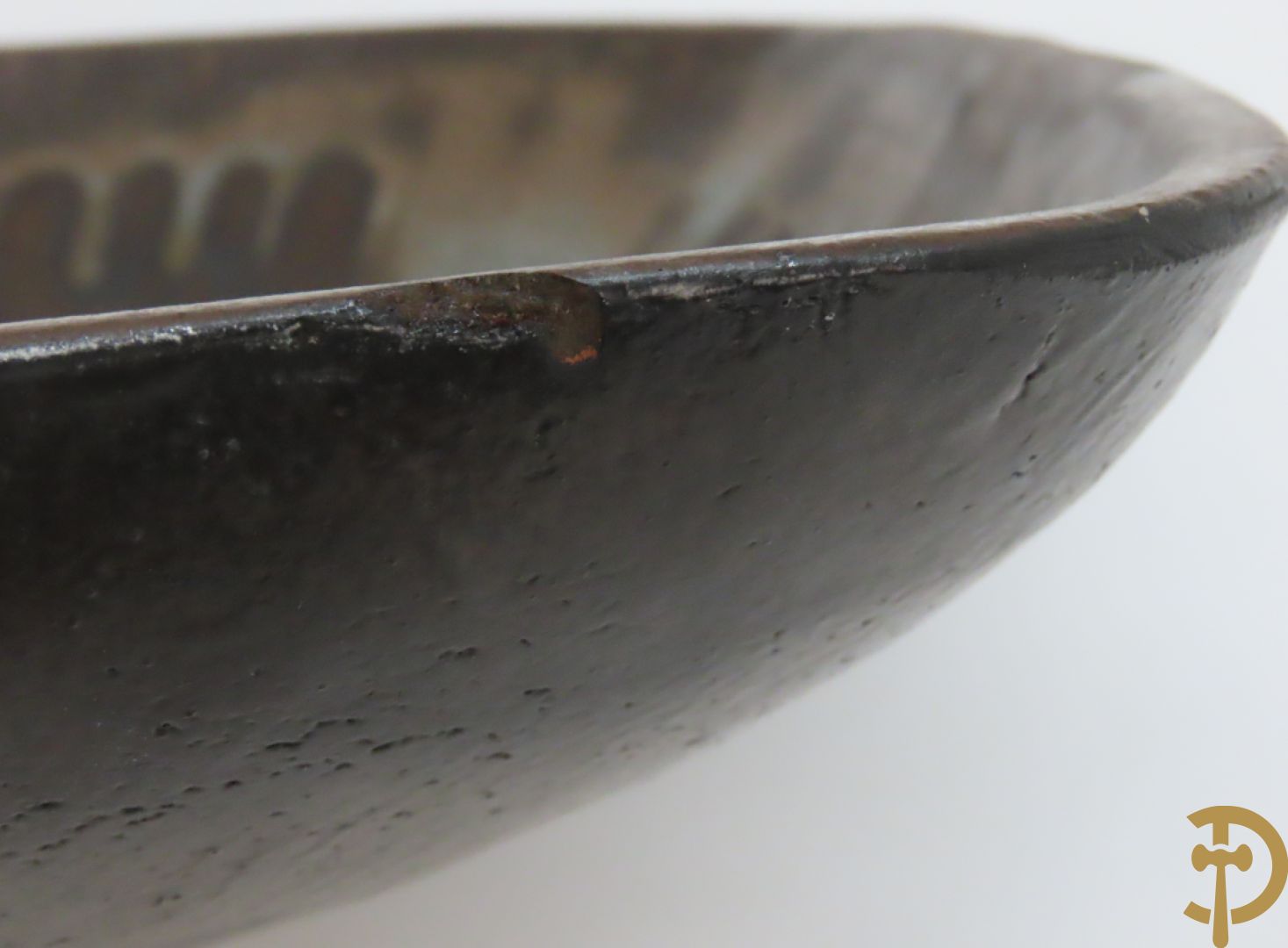 Moderne keramieken kleurrijke vintage coupe, gemerkt Perignem + Keramiek beeld van zeemeermin,  Amfora Vandeweghe