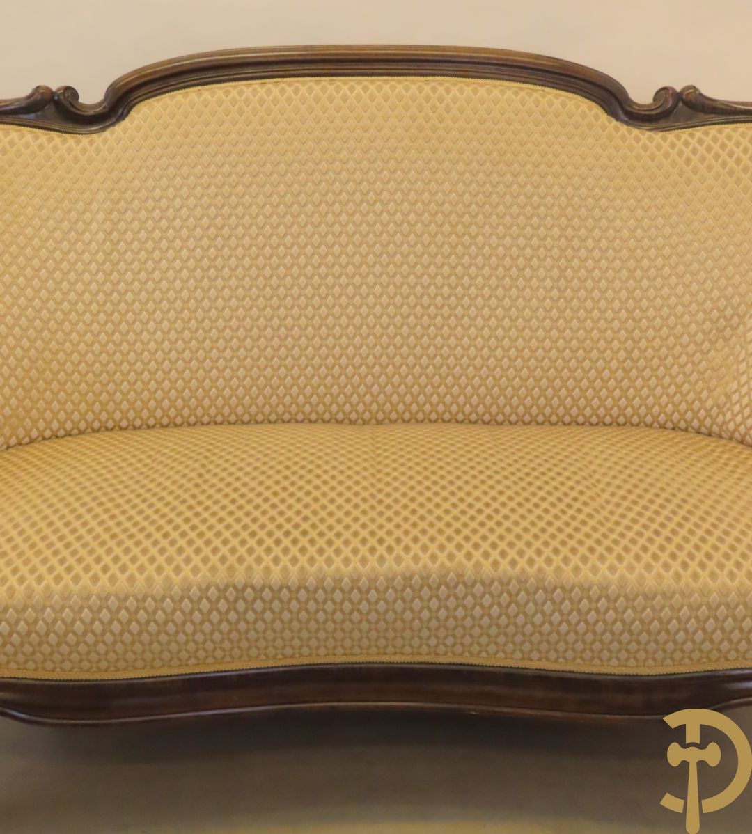 Louis Philippe salonensemble bestaande uit canapé, 2 armzetels en 2 stoelen