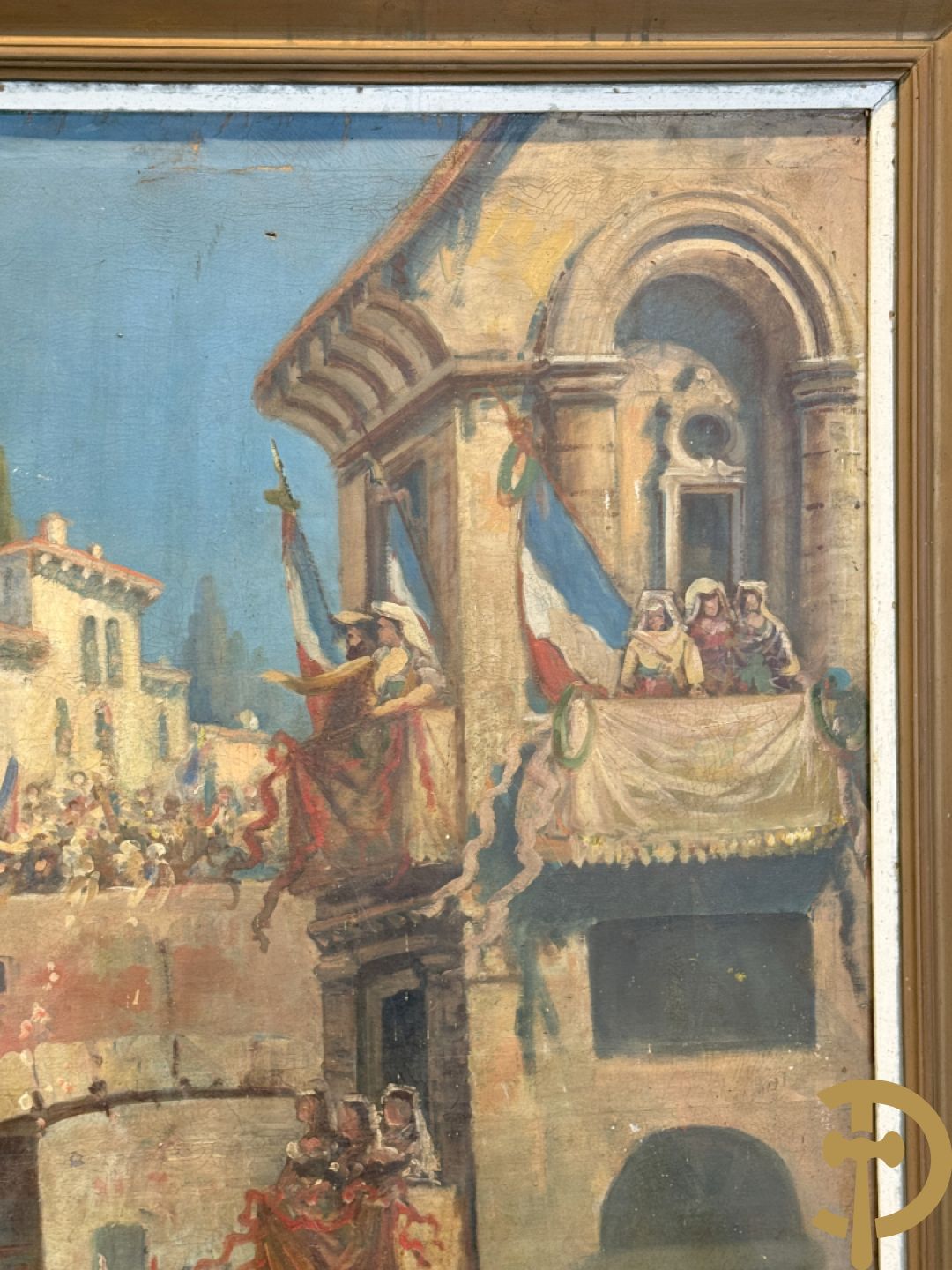 Onleesbaar getekend links onder 