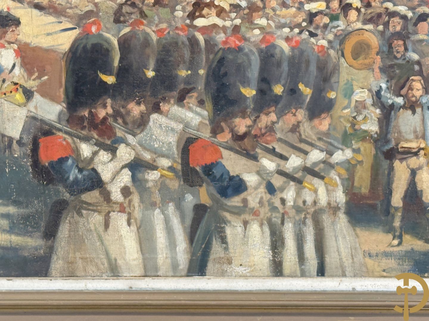 Onleesbaar getekend links onder 